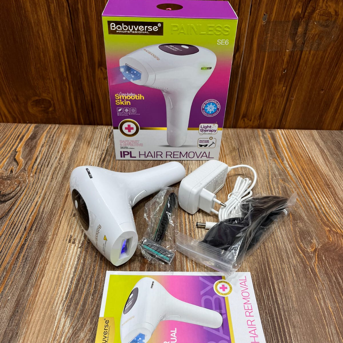 Babyverse Digital Disply IPL Hair Removal Device 900,000  Flashes – Painless Permanent Laser Epilator for Face & Body, 5 Energy Levels, Home Use Hair Removal Machine