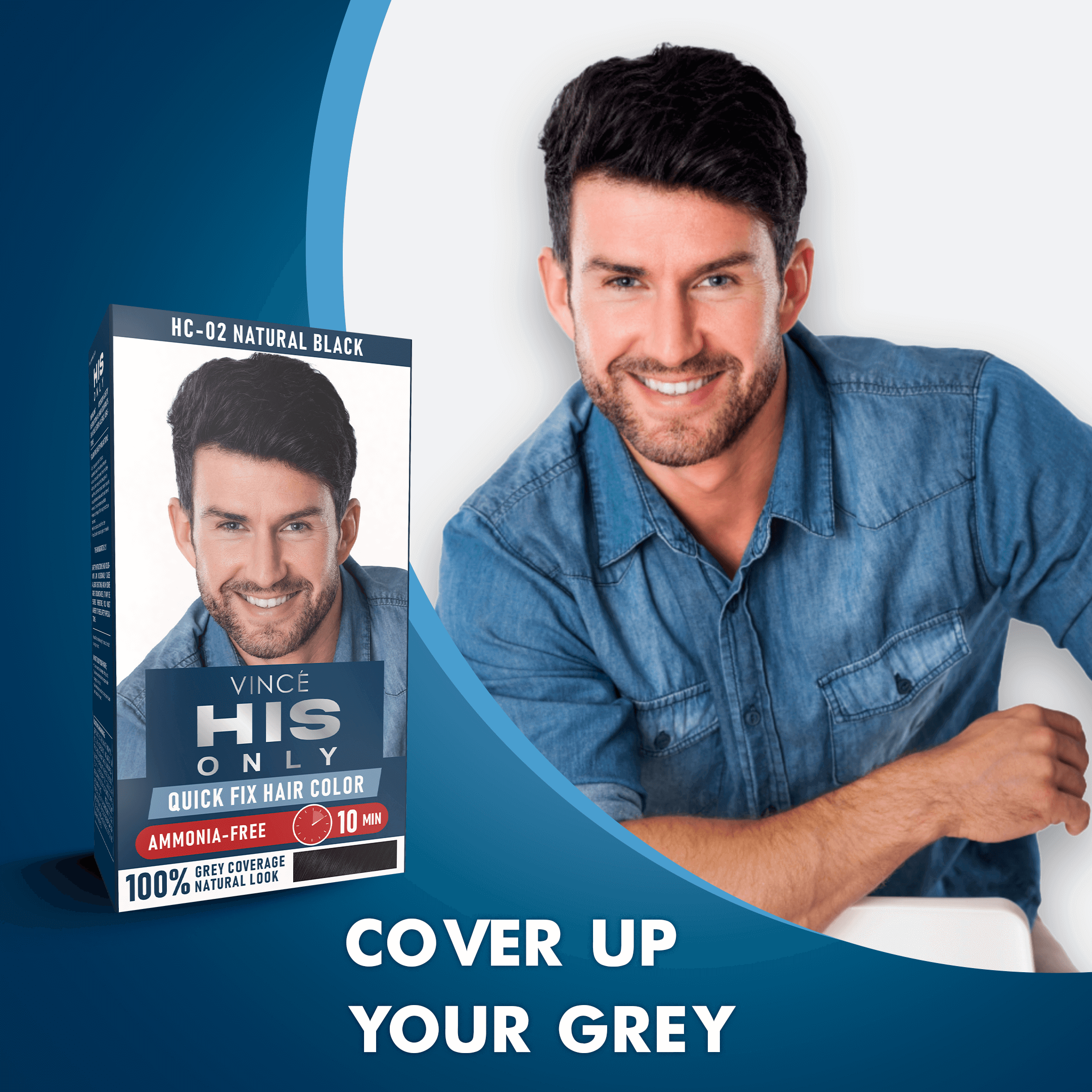 Natural Black Men Hair Color - His Only (HC-02)