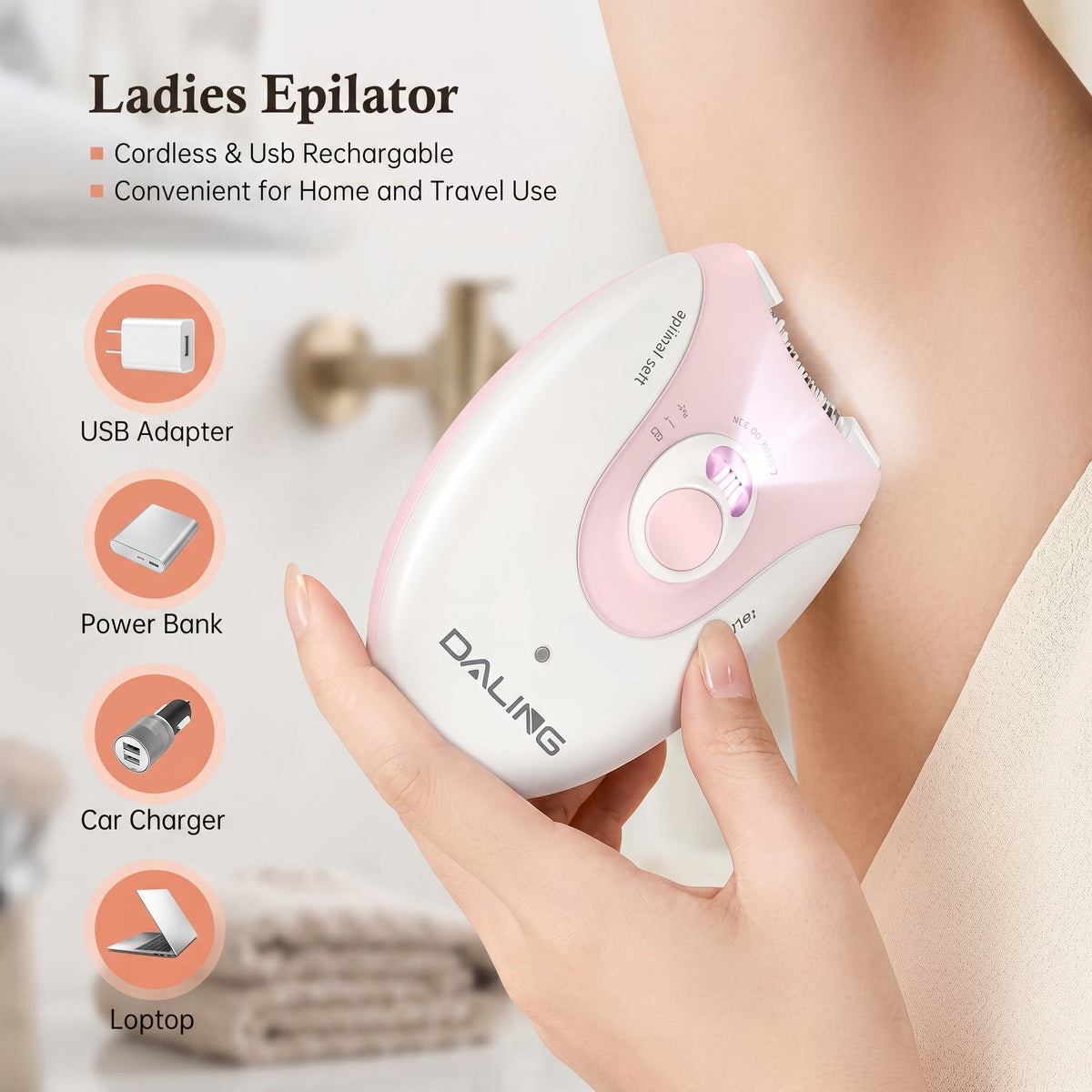 Daling Ladies Rechargeable Epilator Hair Removal Machine