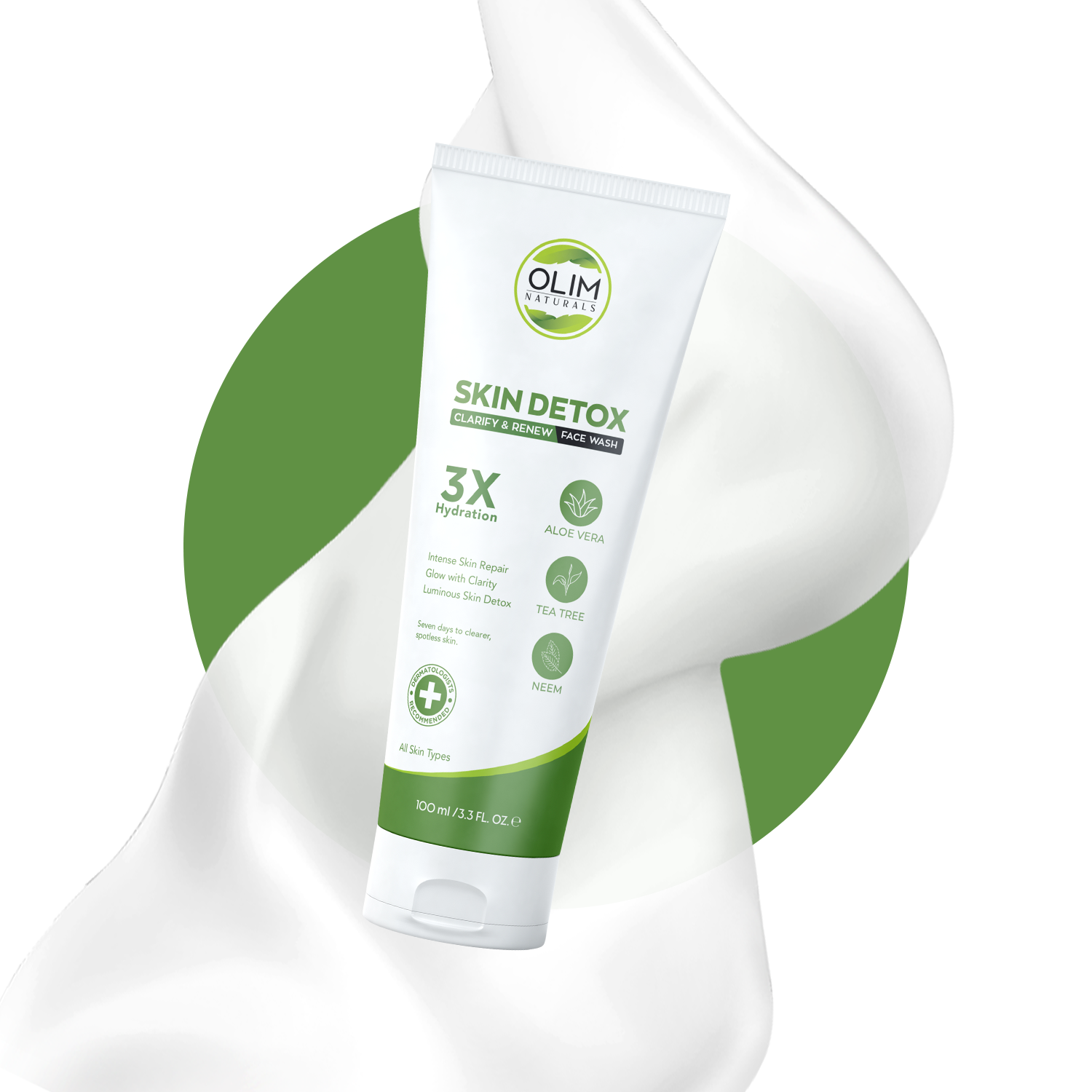 Skin Detox Neem, Tea Tree & Aloe Vera Facewash – Oil Control & Clear Pores