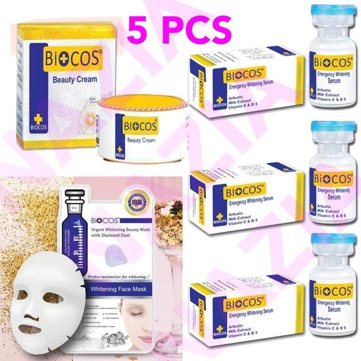 Biocos Whitening Cream With 3 Serums and 1 Whitening Mask